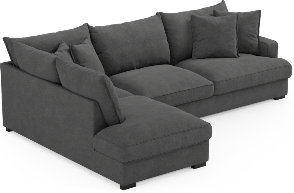 Mila - 3-sits soffa med divan vänster - Grå
