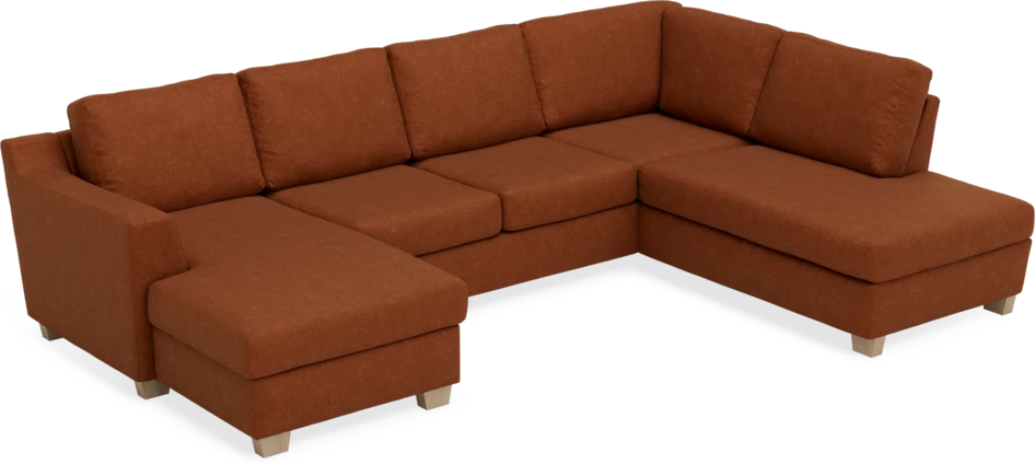 Friday - 3-sits soffa med schäslong vänster och divan höger - Orange