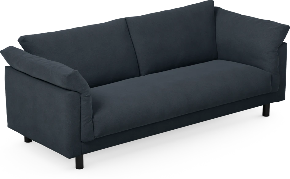 Cherrie - 3-sits soffa, hel dyna, fast klädsel - Blå