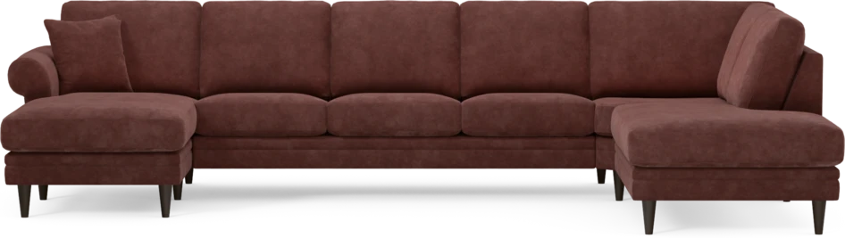 Eden - 3-sits soffa med schäslong vänster och divan höger - Röd