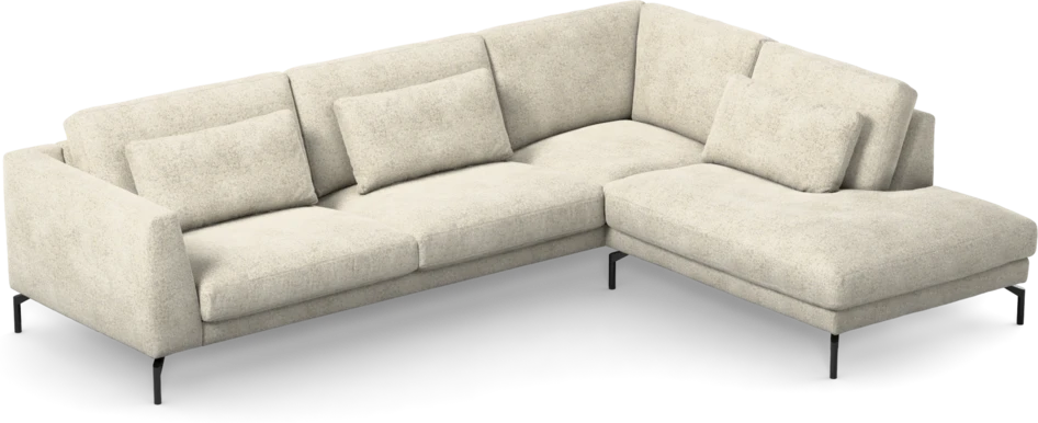 Willow - 3-sits soffa med divan höger, fast klädsel - Beige