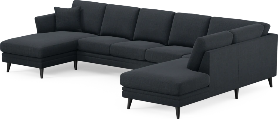 Eden - 3-sits soffa med schäslong vänster och divan höger - Blå