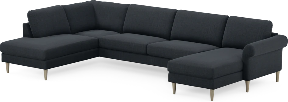 Bridge - 3-sits soffa med divan vänster och schäslong höger - Blå