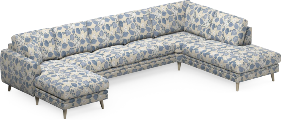 Eden - 3-sits soffa med schäslong vänster och divan höger - Flerfärgad