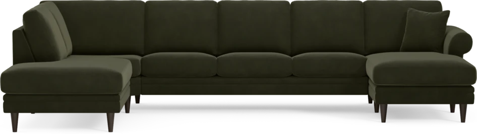 Eden - 3-sits soffa med divan vänster och schäslong höger - Grön