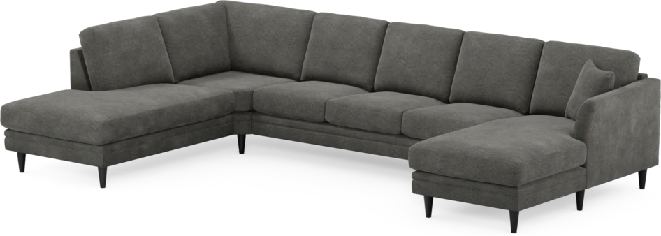Eden - 3-sits soffa med divan vänster och schäslong höger - Grå