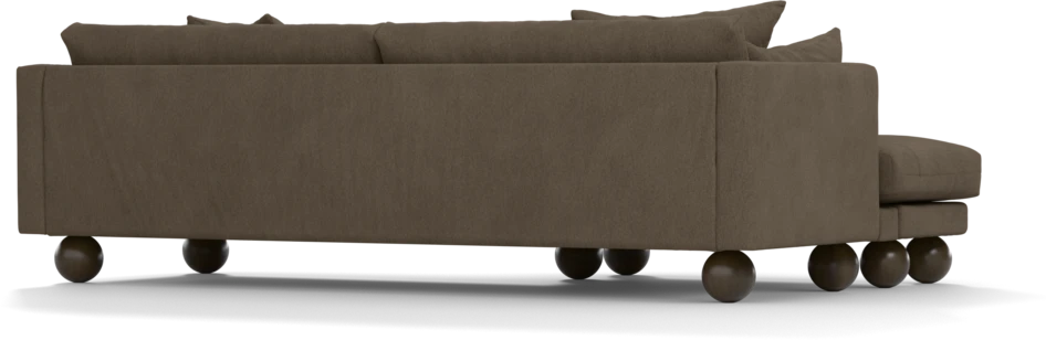 Harper - 4-sits med schäslong XL vänster - Brun