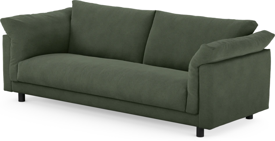 Cherrie - 3-sits soffa, hel dyna, fast klädsel - Grön