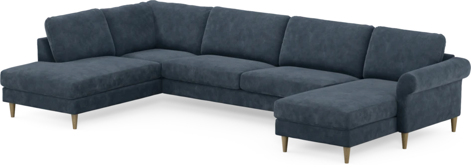 Bridge - 3-sits soffa med divan vänster och schäslong höger - Blå