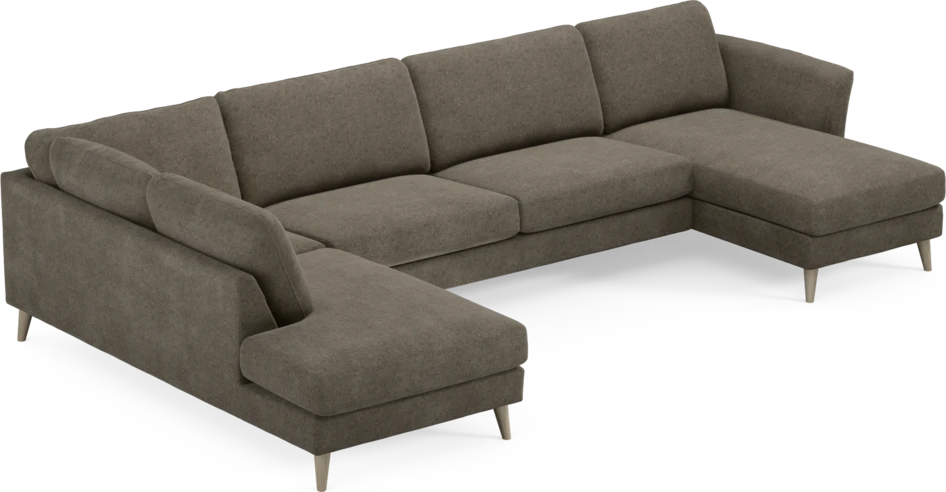 Bridge - 3-sits soffa med divan vänster och schäslong höger - Brun