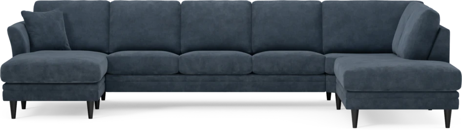 Eden - 3-sits soffa med schäslong vänster och divan höger - Blå
