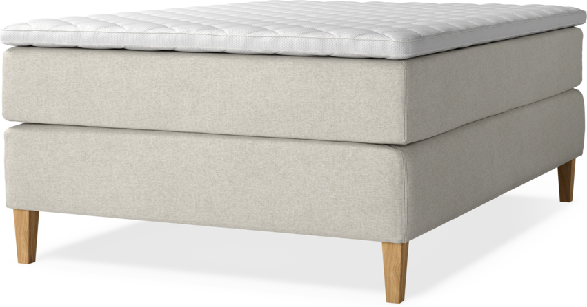 Delux Exclusive - Kontinentalsäng, enkelsäng 140 cm med bäddmadrass - Beige