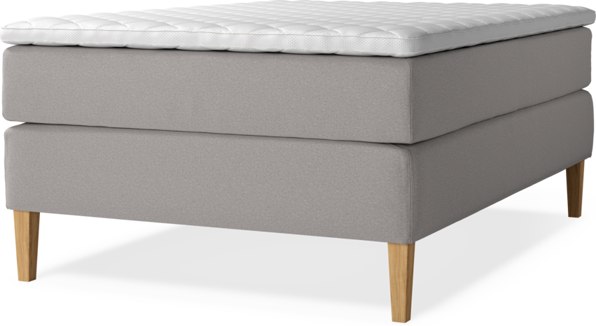 Delux Exclusive - Kontinentalsäng, enkelsäng 140 cm med bäddmadrass - Grå