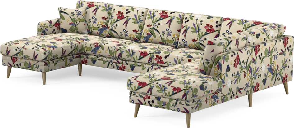 Eden - 3-sits soffa med schäslong vänster och divan höger - Flerfärgad