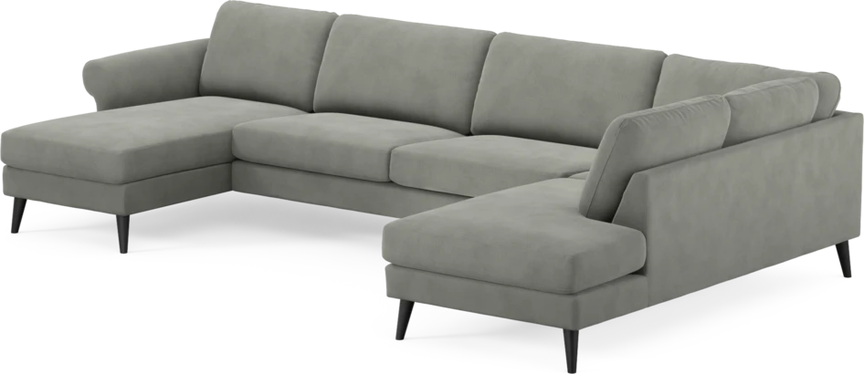 Bridge - 3-sits soffa med schäslong vänster och divan höger - Grå
