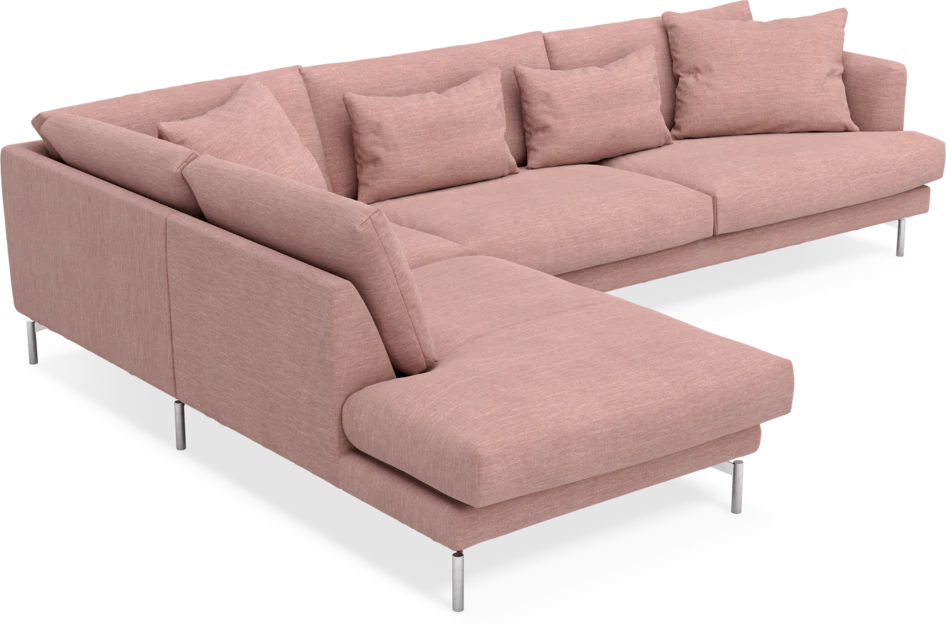 Harper - 3-sits soffa med divan vänster - Rosa