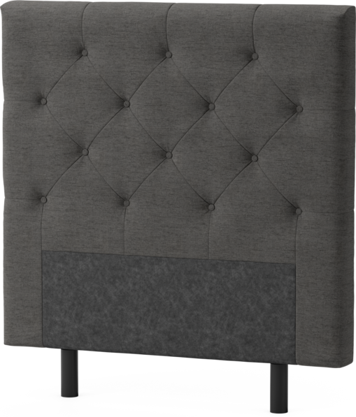 Delux Pikerad Låg - Sänggavel, 90-210 cm - Grå