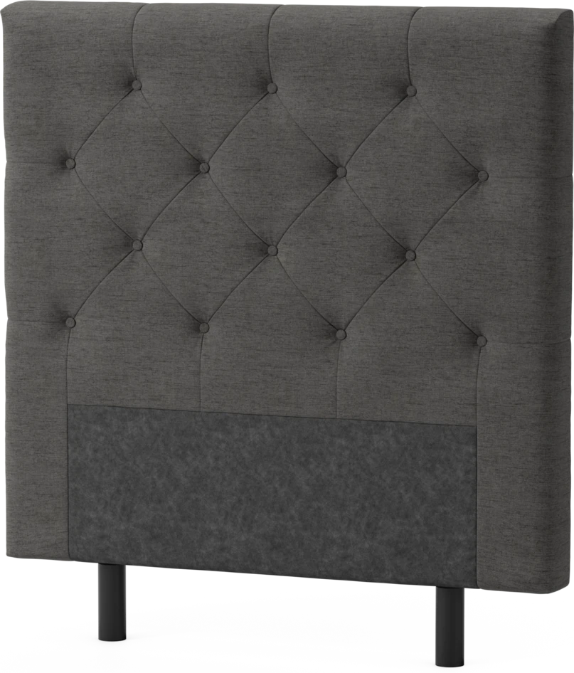 Delux Pikerad Låg - Sänggavel, 90-210 cm - Grå