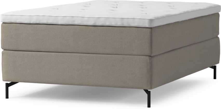 Delux Exclusive - Kontinentalsäng, enkelsäng 140 cm med bäddmadrass och sängben - Beige