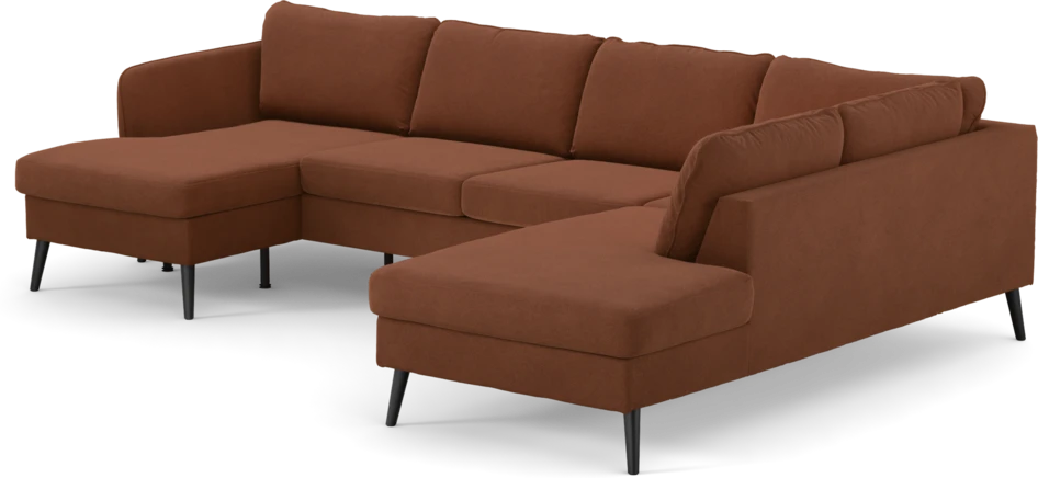 County - 3-sits soffa med schäslong vänster och divan höger - Orange