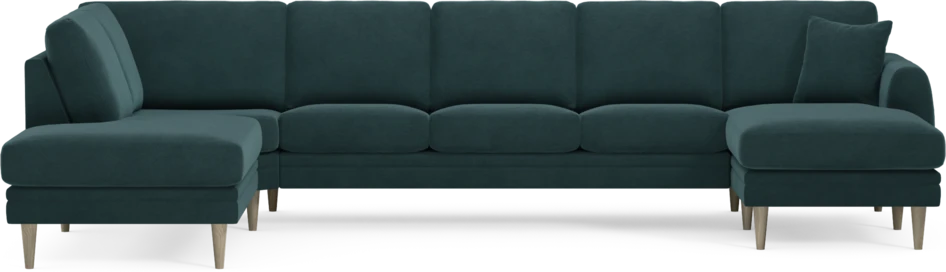Eden - 3-sits soffa med divan vänster och schäslong höger - Blå