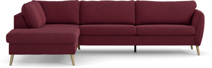 County - 2,5-sits soffa med divan vänster - Röd