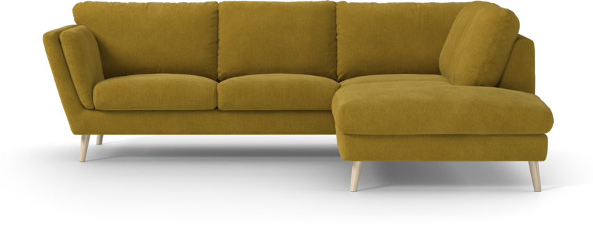 Madison Lux - 2-sits soffa med divan höger - Gul