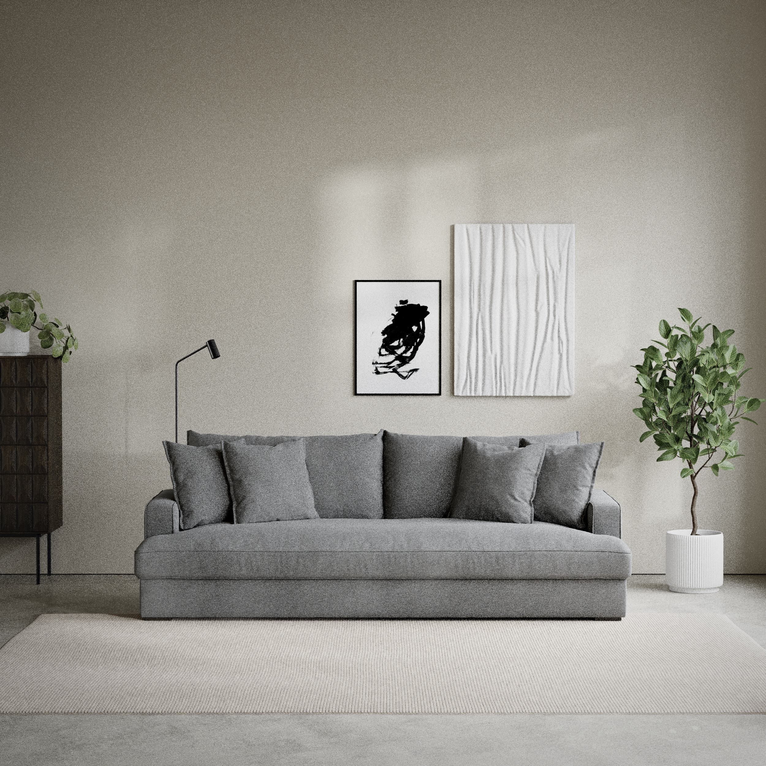 Mila - 4-sits soffa, hel dyna - inspiration