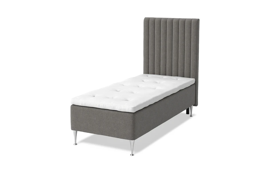 Dream Delux - Ramsäng, enkelsäng med bäddmadrass Sleep Delux vit - Grå
