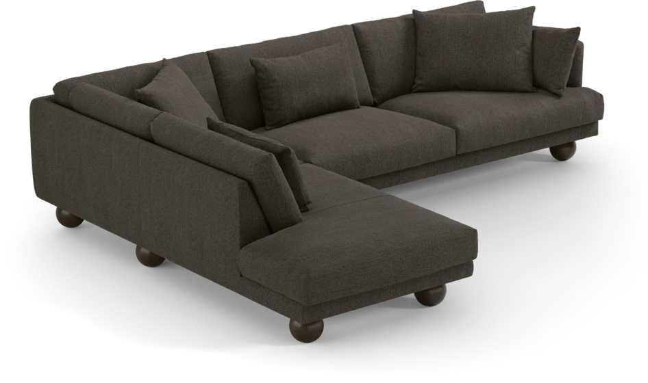 Harper - 3-sits soffa med divan vänster - Brun