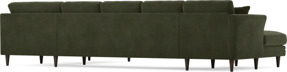 Eden - 3-sits soffa med schäslong vänster och divan höger - Grön
