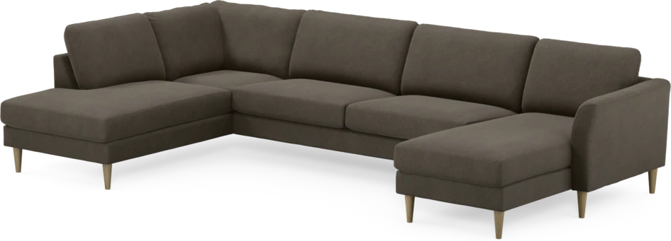 Bridge - 3-sits soffa med divan vänster och schäslong höger - Brun