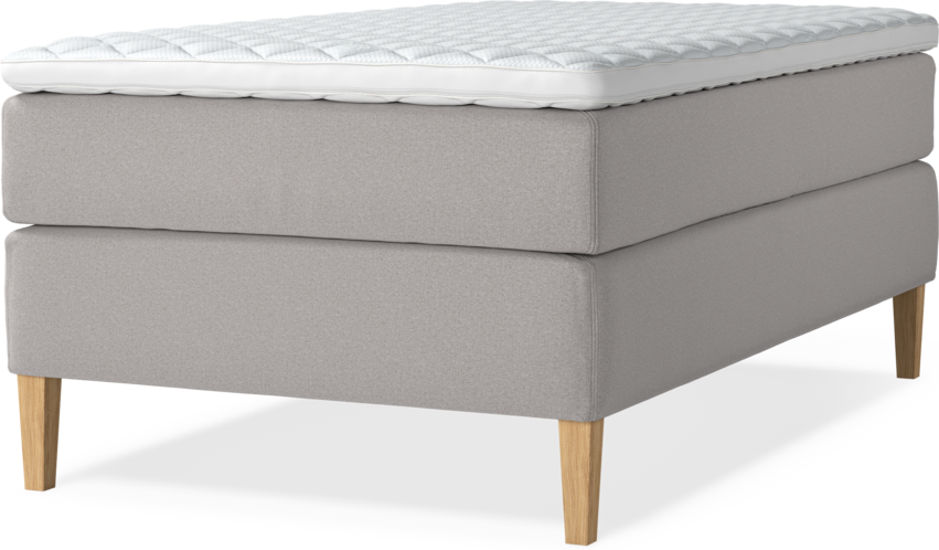 Delux Exclusive - Kontinentalsäng, enkelsäng 120 cm med bäddmadrass - Grå