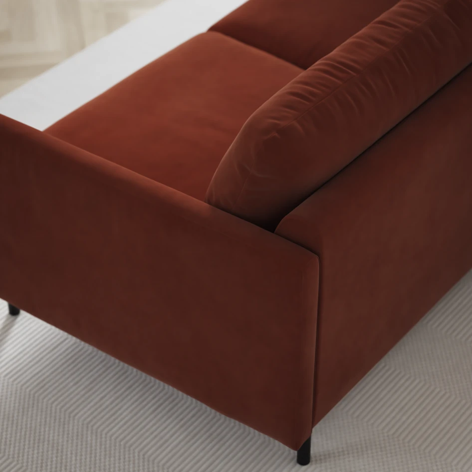 Madison Lux - 2-sits soffa med divan vänster och schäslong höger - Röd