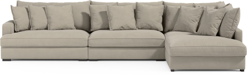 Rossi - 4-sits soffa med divan höger - Grå