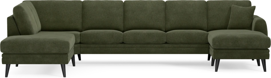 Eden - 3-sits soffa med divan vänster och schäslong höger - Grön