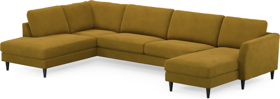 Bridge - 3-sits soffa med divan vänster och schäslong höger - Gul