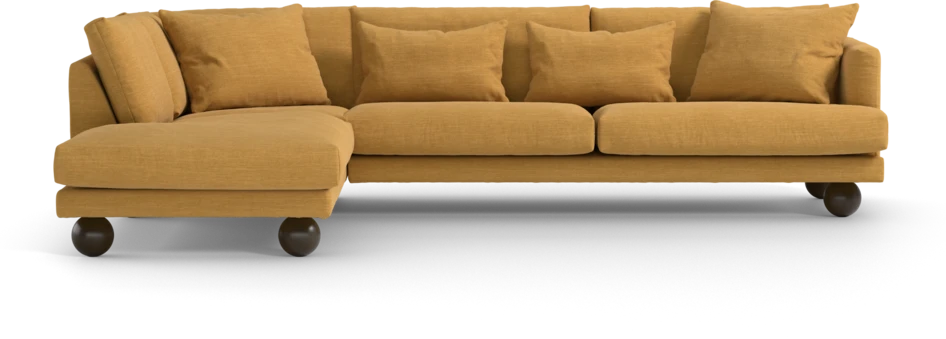 Harper - 3-sits soffa med divan vänster - Gul