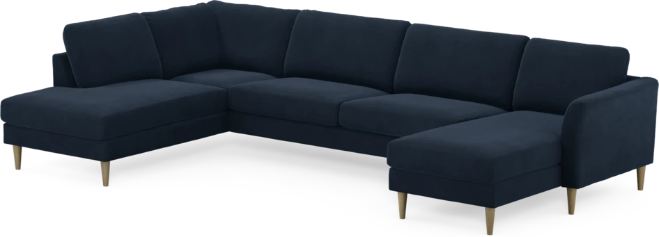 Bridge - 3-sits soffa med divan vänster och schäslong höger - Blå