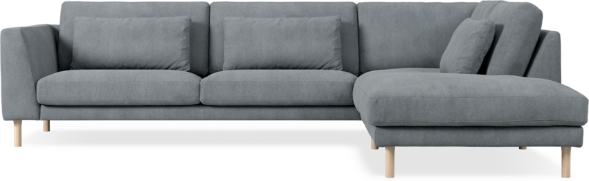 Willow - 3-sits soffa med divan höger, fast klädsel - Grå