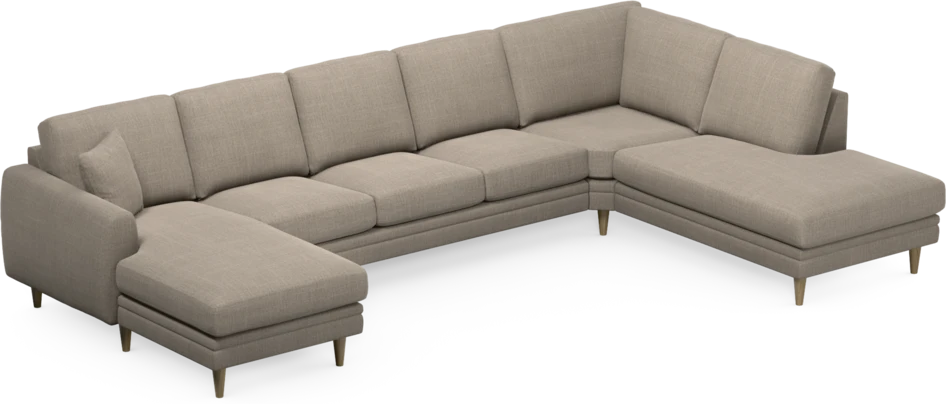 Eden - 3-sits soffa med schäslong vänster och divan höger - Beige