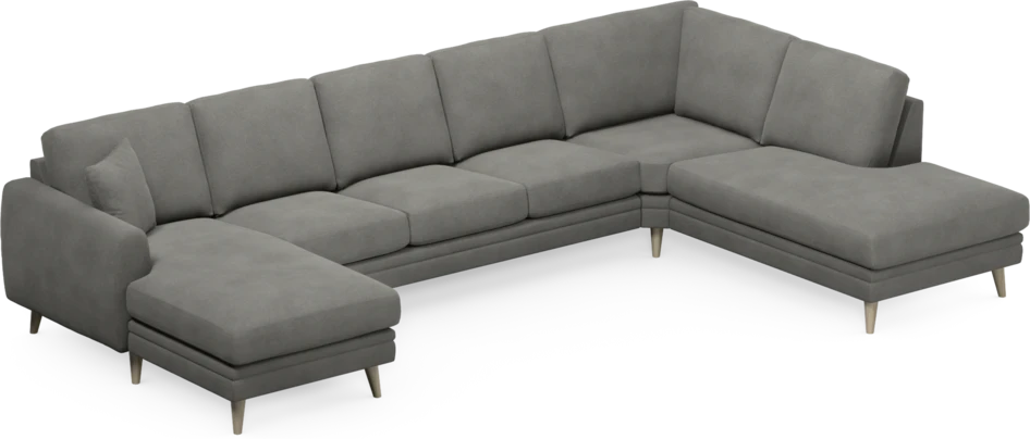Eden - 3-sits soffa med schäslong vänster och divan höger - Grå