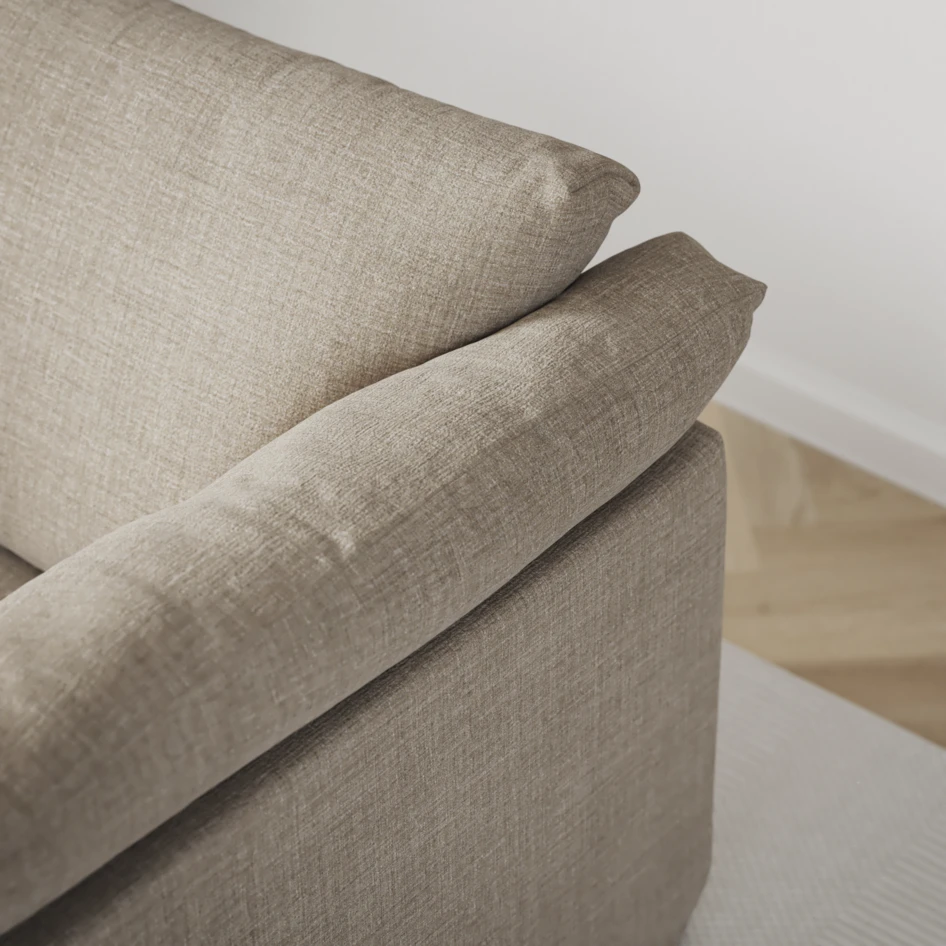 Cherrie - 3-sits soffa med schäslong vänster, med kappa - Beige