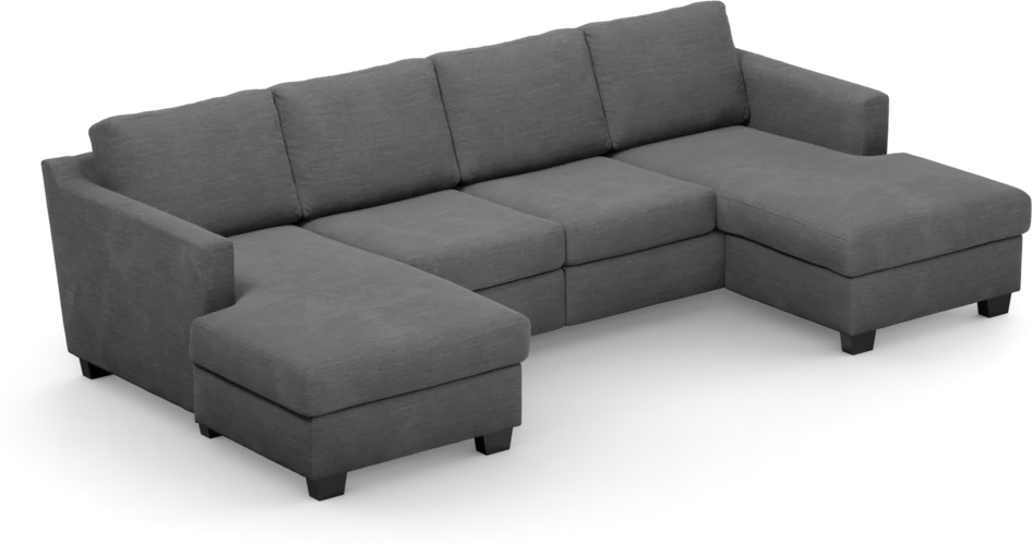 Friday - 2-sits soffa med två schäslonger - Grå