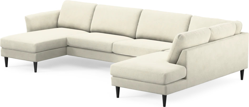 Bridge - 3-sits soffa med schäslong vänster och divan höger - Vit