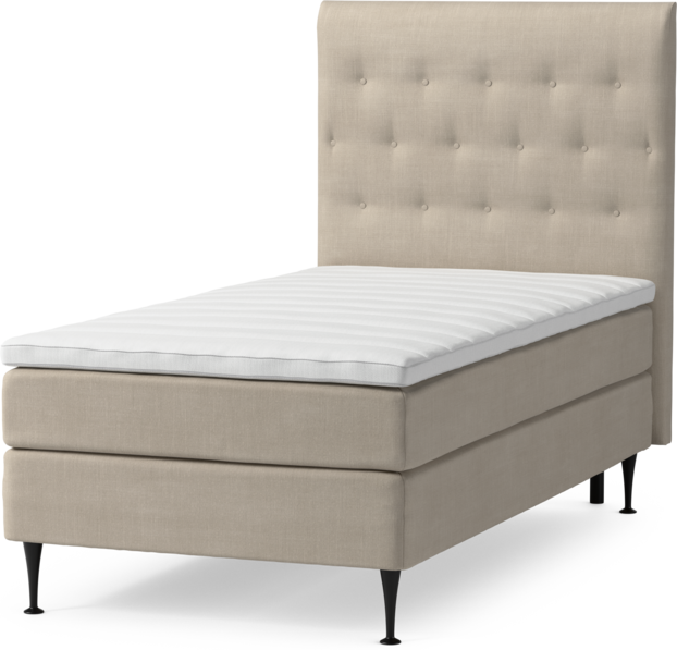 Roma Family - Kontinentalsäng, enkelsäng med bäddmadrass och sänggavel pikerad, B 105-140