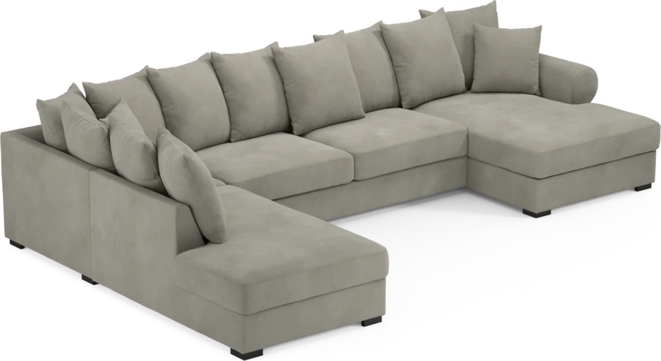 Town - 3-sits soffa med divan vänster och schäslong höger - Grå