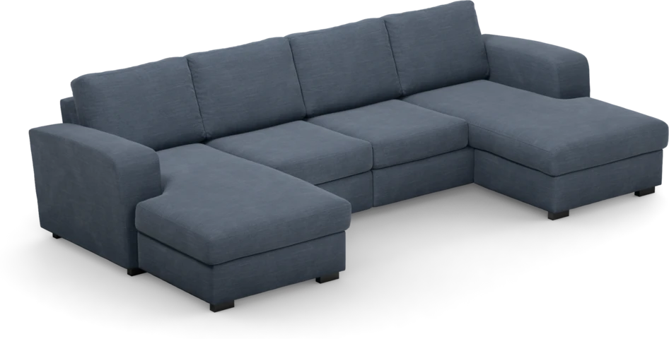 Friday - 2-sits soffa med två schäslonger - Blå