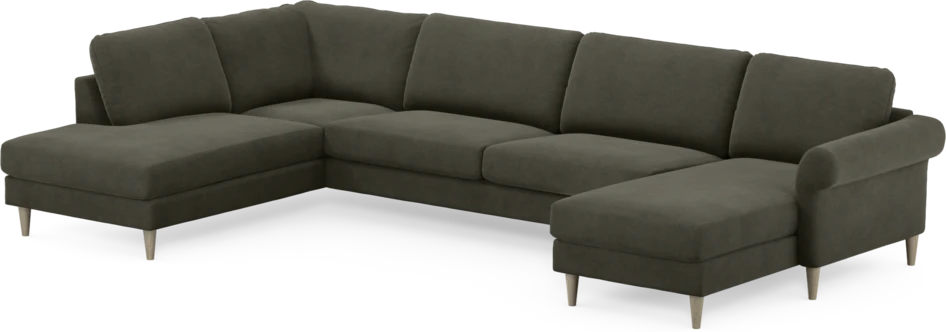 Bridge - 3-sits soffa med divan vänster och schäslong höger - Grå
