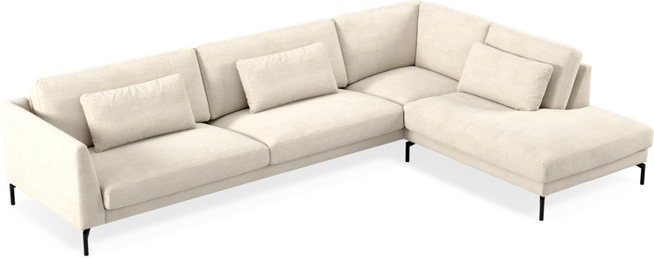 Willow - 4-sits soffa med divan höger, fast klädsel - Beige